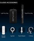 Accessory set for 60W LED Balloon Light With Tripod For Outdoor Events, includes carry bags, remote control, eye bolt, tripod adapter, c-clamp.