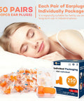 Noise Cancelling Ear Plugs For Sleep Snoring Studying Concerts And Travel Soft Comfortable Foam in a value pack of 250 pairs