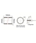 Technical drawing of Sleeve Bearing 12mm Bore 15mm OD 12mm Length Oilless Bronze Sintered Coated Plain Bearings Pack Of 5