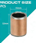 Six Pack 12x15x12Mm Sleeve Bearings Set With Oil Free Self Lubricating Bronze Bushings front view