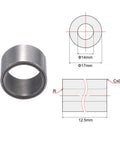 Sleeve Bearings 14mm Bore 17mm Outer Diameter 12.5mm Length Sintered Iron Self Lubricating Bushings illustration and side view