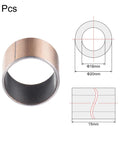 Sleeve Bearing 18mm Bore 20mm OD 15mm Length Oilless Wrapped Bushings 2pcs Carbon Steel Core Bronze Sintered Coating