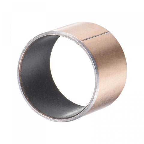 Side view of Sleeve Bearing 18mm Bore 20mm OD 15mm Length Oilless Wrapped Bushings 2pcs Carbon Steel Core Bronze Sintered Coating