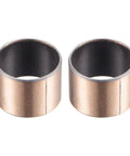 Two Sleeve Bearing 18mm Bore 20mm OD 15mm Length Oilless Wrapped Bushings showing carbon steel core and bronze sintered coating