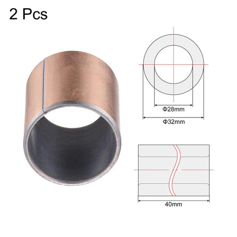 Sleeve Bearing 28mm Bore 32mm Outer Diameter 40mm Length Oilless Wrapped Plain Bearings Bronze Sintered Coated Diagram