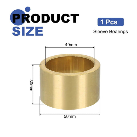 Sleeve Bearings 40mm Bore 50mm OD 30mm Length Self Lubricating Sintered Bronze Bushings with size dimensions