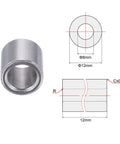 Go-To Heavy Duty Self-Lubricating Sleeve Bearings 8mm Bore, 12mm OD, 12mm Length, Sintered Iron Bushings, schematic view