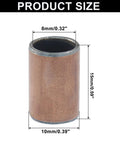 Diagram of 10 Pcs Sleeve Bearings Set 8mm Bore 10mm OD 15mm Length Wrapped Oilless Bronze Sintered Composite Coated Carbon Steel Plain Bearings