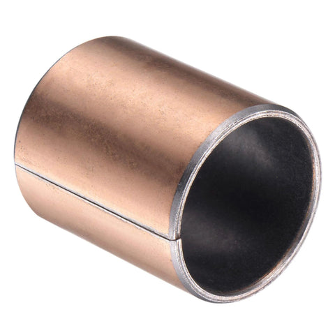 Front view of Sleeve Bearing 28mm Bore 32mm Outer Diameter 40mm Length Oilless Wrapped Plain Bearings Bronze Sintered Coated Carbon Steel Base
