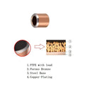 10 Pcs Sleeve Bearing 5mm Bore 7mm OD 8mm Length Oilless Wrapped Bronze Sintered Bushing with material layers diagram
