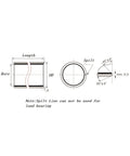 Technical diagram of 10 Pcs Sleeve Bearing 5mm Bore 7mm OD 8mm Length Oilless Wrapped Bronze Sintered Bushing, showing dimensions and split line.