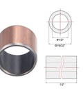 Sleeve Bearing One Half Inch Bore Nineteen Thirty Second Inch Outer Diameter One Half Inch Length Wrapped Oilless Bushings