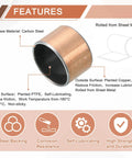 10 Pack Sleeve Bearings 1 Inch Bore One And One Eighth Inch Outer Diameter Three Quarter Inch Length Oilless Self Lubricating Bushings Features