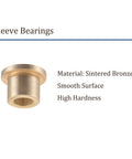 Single view of sintered bronze sleeve bearing, highlighting smooth surface and high hardness for linear motion, part of 4 pack flange sleeve bearings sintered bronze self lubricating bushings with 6mm bore 10mm outer diameter 10mm length and 2mm flange thickness for low friction linear motion in machinery.