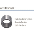 12 Pieces Sleeve Bearings 14X17X12.5MM Sintered Iron Self Lubricating Bushings showing material and surface