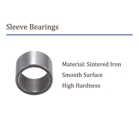12 Pieces Sleeve Bearings 14X17X12.5MM Sintered Iron Self Lubricating Bushings showing material and surface