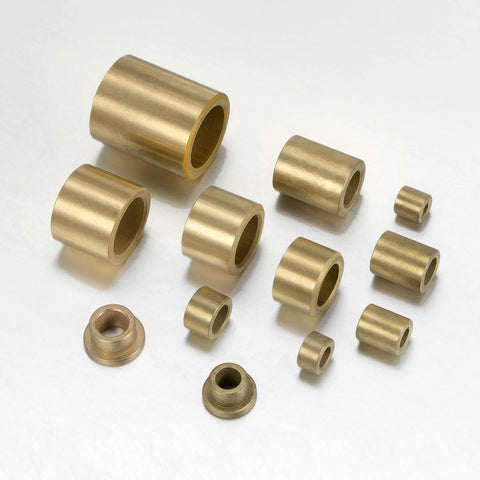 3 Pack Sleeve Bearings With 18mm Bore 25mm Outer Diameter And 30mm Length Self Lubricating Sintered Bronze Bushings arranged on a table