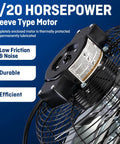 Close-up of Powerful 10 Inch Wall Mounted Shutter Exhaust Fan With Automatic Shutter Thermostat And Variable Speed Controller 820 CFM Coverage For Big Spaces Up To 1200 Square Feet 65W Energy Efficient Silver ILG8SF10V ST showing motor and blades.