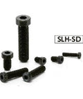 SLH-M3-6-SD NBK Socket Head Cap Screws - Low & Small Head, pack of 10, shown in black, for automation and mechanical systems, Made in Japan.