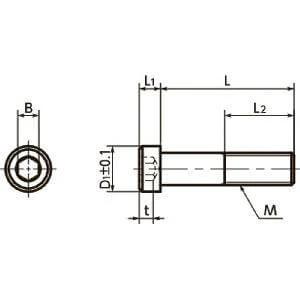 Technical drawing of ✝️ 10-Pack Made in Japan SLHS-M4-25-SD NBK Socket Head Cap Screws - Low & Small Head for mechanical systems.