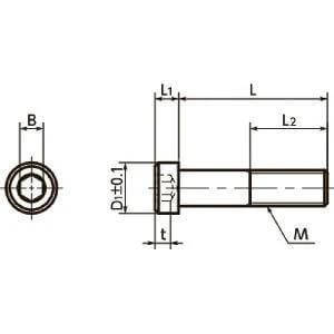 Technical drawing of ✝️ 10-Pack Made in Japan SLHS-M8-16-SD NBK Socket Head Cap Screws - Low & Small Head.