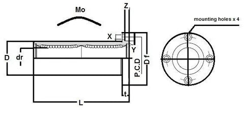 Technical drawing of ✝️ NB SMF40W 40mm Slide Bush Linear Motion Bushings Bearing with dimensions and mounting holes layout.
