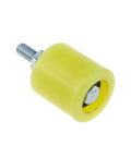 Slide Gate Guide Roller 1.66 By 1.77 Inch Heavy Duty Nylon Ball Bearing Side Roller Assembly showing yellow nylon wheel with bolt.