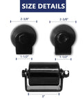 Size details of ✝️ 2Pack Slide Gate Guide Roller with C Post Welded Bracket, Hard Nylon Sliding Rolling Gates Guider, 3 inches wide