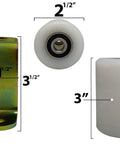 Slide Gate Guide Roller 3" White Hard Nylon UHMW Rollers with C Bracket Rear Post Welded Assembly Heavy Duty Anti Tipping