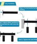 Step-by-step installation of Slide Gate Guide Roller, 6" UHMW Hard Nylon Guider, Adjustable Sliding Gate Support Assembly
