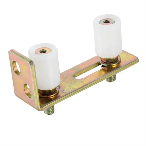 Slide Gate Guide Roller With L Post Bracket And Dual Nylon Rollers For Sliding Gates, Galvanized Steel, 1.18 Inch Wheel, Pack Of 2