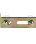 Slide Gate Guide Roller With L Post Bracket, Adjustable Dual Nylon Rollers For Sliding Gates, Gate Assembly Support, Galvanized Steel Construction, Provides Smooth Operation For Gates Up To 2-5/16 Inches, showing front view with bolts and nylon rollers