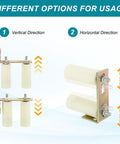 Slide Gate Guide Roller Set 4.7 Inch By 2 Inch With L Shape Brackets Universal Adjustable Heavy Duty Sliding Gate Hardware Kit White