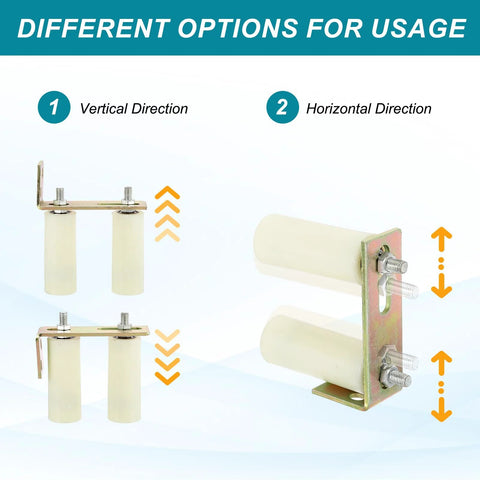 Slide Gate Guide Roller Set 4.7 Inch By 2 Inch With L Shape Brackets Universal Adjustable Heavy Duty Sliding Gate Hardware Kit White
