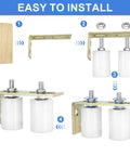 Slide Gate Guide Roller Set With L Shaped Bracket Nylon Rollers Two Inch Diameter And Two And Three Eighths Inch Length Universal Ball Bearing Gate Guider For Sliding Doors White Includes Two Rollers And One Bracket For Smooth Side To Side Gate Roll installation steps