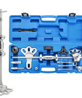 Heavy Duty Slide Hammer Puller Set With 9 Way Axle Bearing Remover Kit Rear Wheel Bearing Removal Tool And Dent Hub Gear Puller Carbon Steel Construction Corrosion Proof Auto Repair Essential with tools in blue case