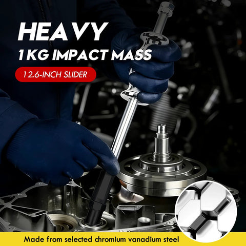 Complete 24 Piece Slide Hammer Set With Dowel Pin Puller Kit, featuring 1kg impact mass for removing seals and studs