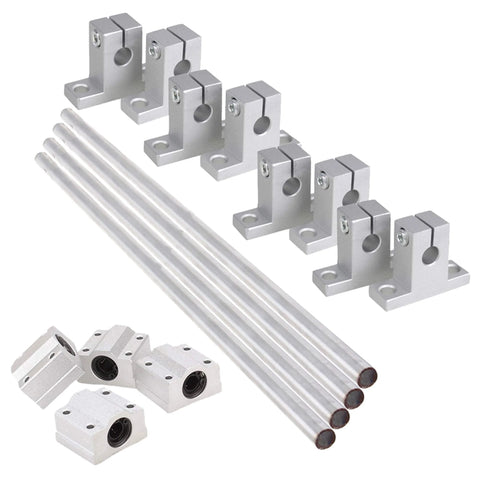 Pack of 10 sliding ball bearings and linear bushings designed for optical axis guides and support bars, smooth motion components