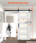 32 By 84 Inch Sliding Barn Door With Header Board And 6 Ft Hardware Track Kit And Handle, installed in doorway