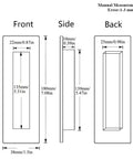 Sliding Barn Door Flush Handle 7.08 Inch Rectangular Matte Black Invisible Recessed Finger Pull For Cabinets Closets And Drawers Fits Door Thickness 1.38 To 1.97 Inches Recessed Insert 5.31 Inch Smooth Edge diagram with dimensions