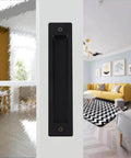 Sliding Barn Door Flush Handle 7.08 Inch Rectangular Matte Black Invisible Recessed Finger Pull for cabinets and doors