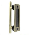12 Inch Sliding Barn Door Handle Heavy Duty Pull And Flush Set With Large Rustic Two Side Design Ideal For Kitchen Gates Sheds And Garage Doors Antique Bronze Finish Carbon Steel Construction Smooth Edges For Safe Handling And Long Lasting Use