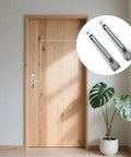 Sliding Barn Door Handle Set 5 Inch Center Hole Aluminum Alloy With Mounting Plate 6 Inch Door Pull Handle installed on wooden door