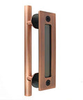 12 Inch Sliding Barn Door Handle Heavy Duty Pull And Flush Set With Rustic Two Side Design Antique Copper Finish For Kitchen Gates Sheds And Garage Durable Solid Carbon Steel Construction Corrosion Resistant Smooth Edges And Long Lasting Performance