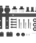 4FT Sliding Barn Door Hardware Kit for Single Doors up to 24 Inch, Heavy Duty Carbon Steel Track Set with Nylon Rollers and Screws