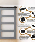 7.5FT Sliding Barn Door Hardware Kit for Single Doors up to 45 Inch, featuring heavy duty carbon steel track and nylon rollers