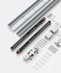 Concealed Sliding Barn Door Hardware Kit With Soft Close, 38 Inch Track, Wall Mounted With Invisible Front Track, Includes Top Roller
