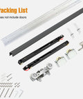 Concealed Sliding Barn Door Hardware Kit With Soft Close Mechanism, Wall Mount Only No Floor Track, 36 Inch Track components