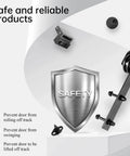 8 FT Double Door Sliding Barn Door Hardware Track Kit safety features with steel shield, J pulley, and rail components