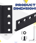 2 Set Sliding Barn Door Track Connector L-Shaped Rail Adaptor With Screws And Nuts Black For Universal Flat Tracks Dimensions